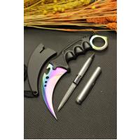 Rainbow Kılıflı Oval Garambit Bıçak ve Gizli Kalem Bıçak Seti